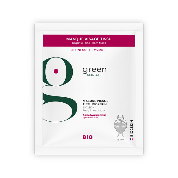 Masque tissu visage jeunesse + Green Skincare