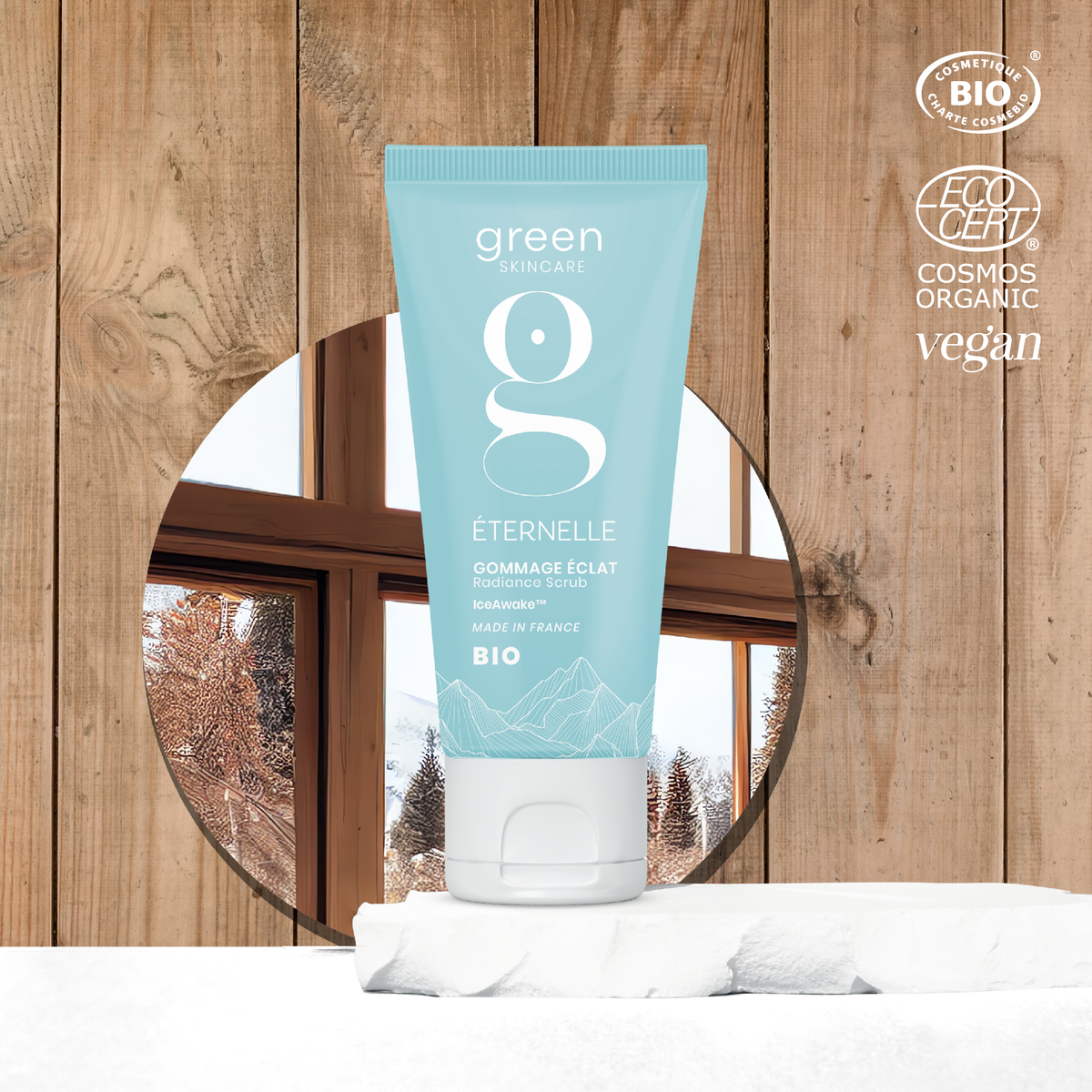 gommage éclat soin visage collection éternelle Green Skincare